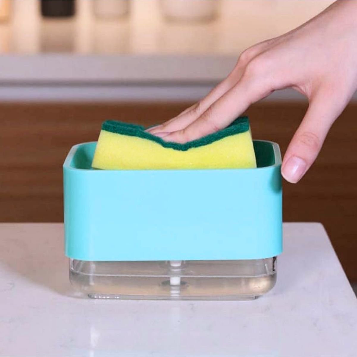 SANTU HOME & DECO - Soporte de Esponja con Dispensador Blanco