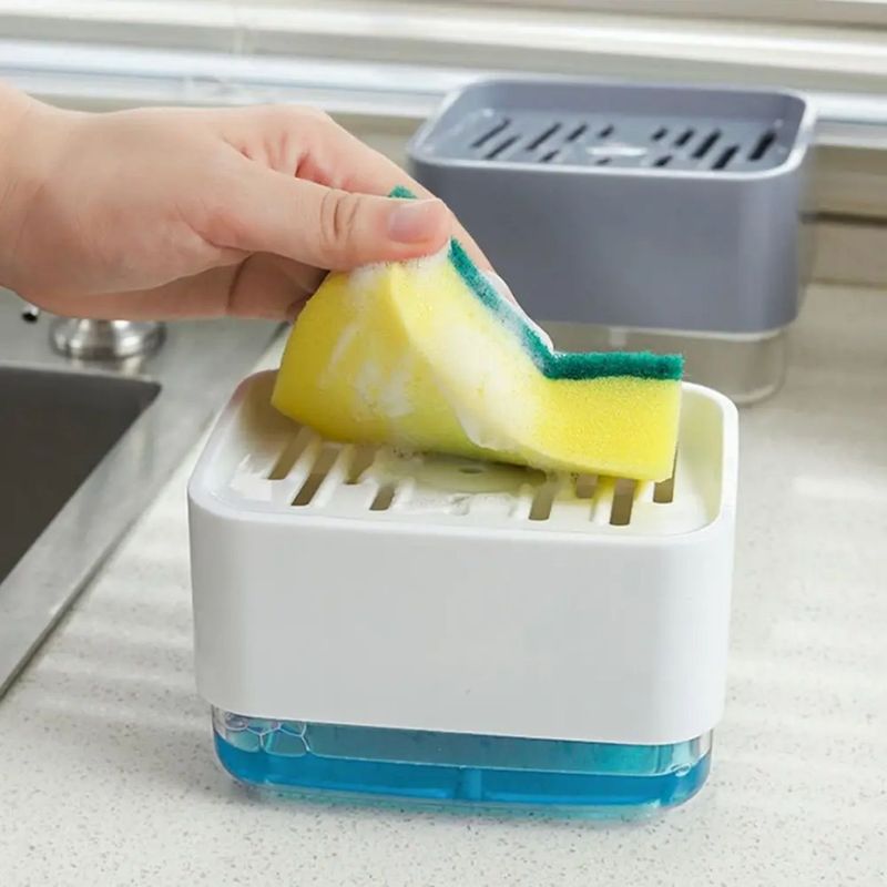 SANTU HOME & DECO - Dispensador De Lava Lozas Manual Para la Cocina Blanco