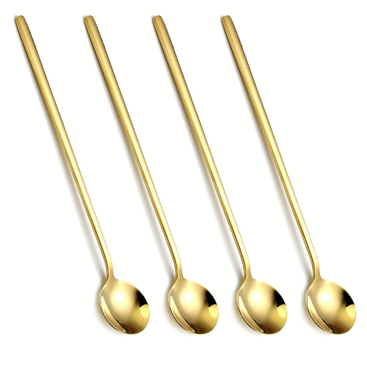 VATYERTY - 4 cucharas de café expreso de acero inoxidable chapadas en oro