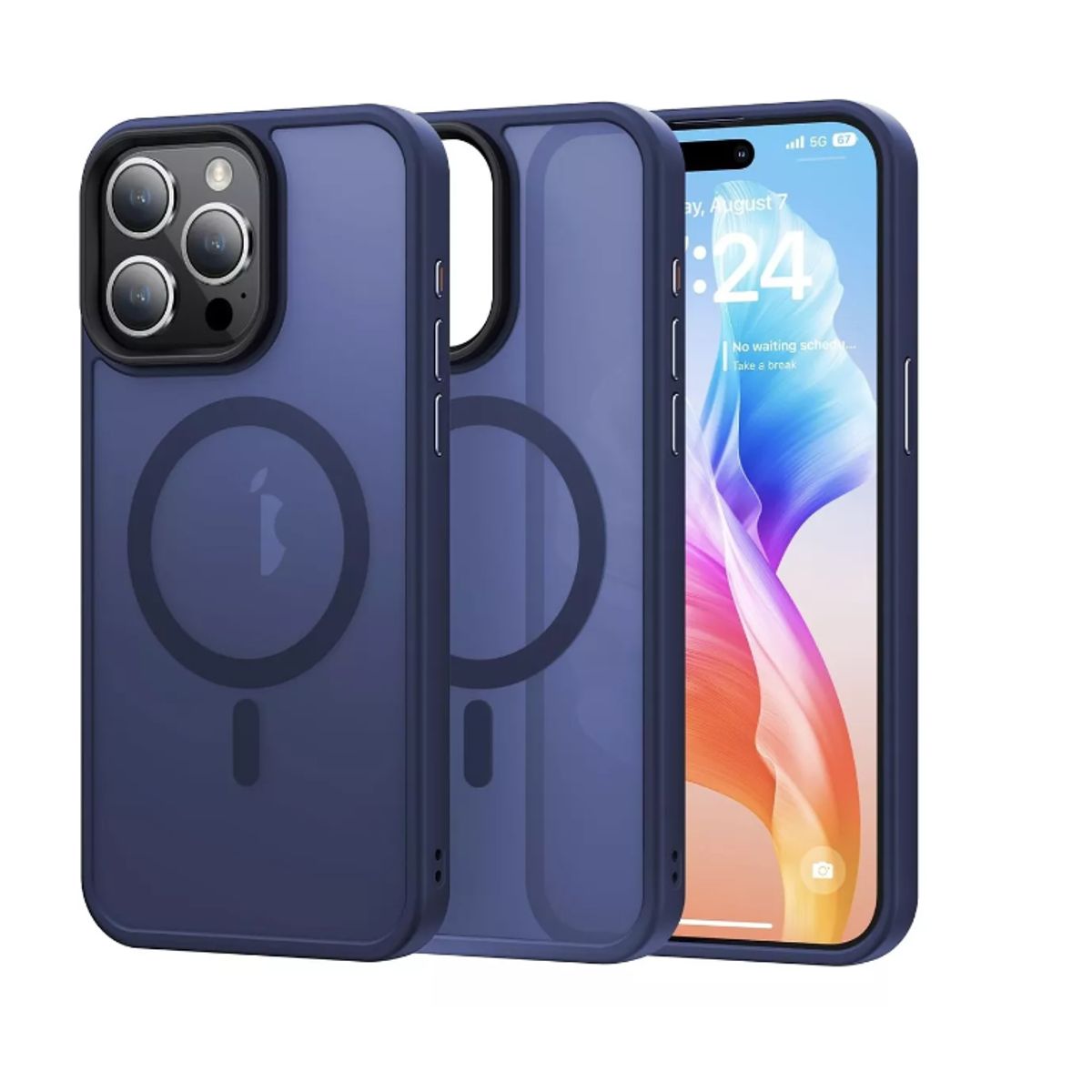 GENERICO - Carcasa Mate Para iPhone 13 Pro Funda Magnética Traslucida Azul