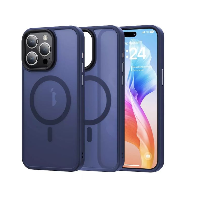 GENERICO - Carcasa Mate Para iPhone 13 Pro Funda Magnética Traslucida Azul