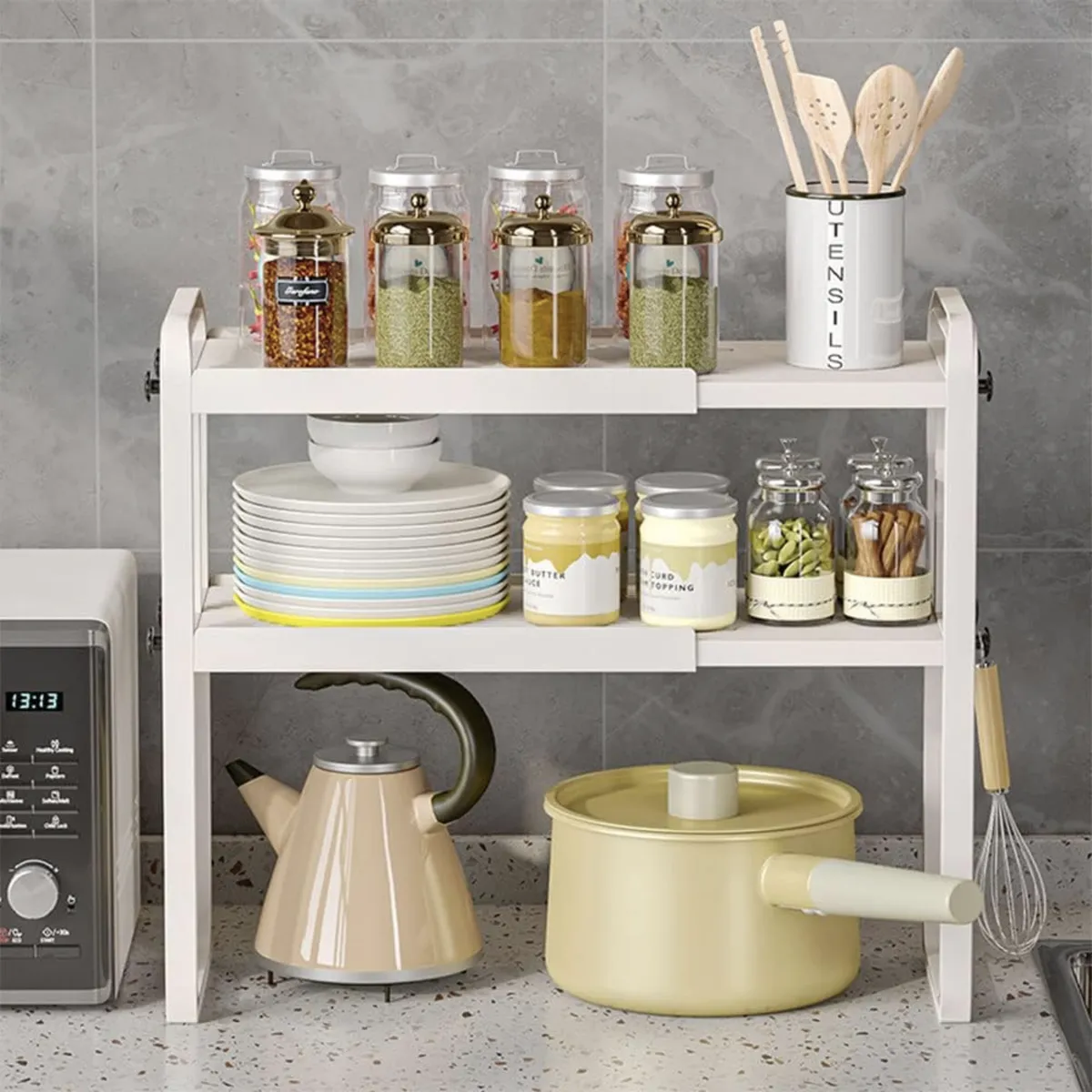 SANTU HOME & DECO - Estante Organizador Extensible Para Cocina 2 Niveles