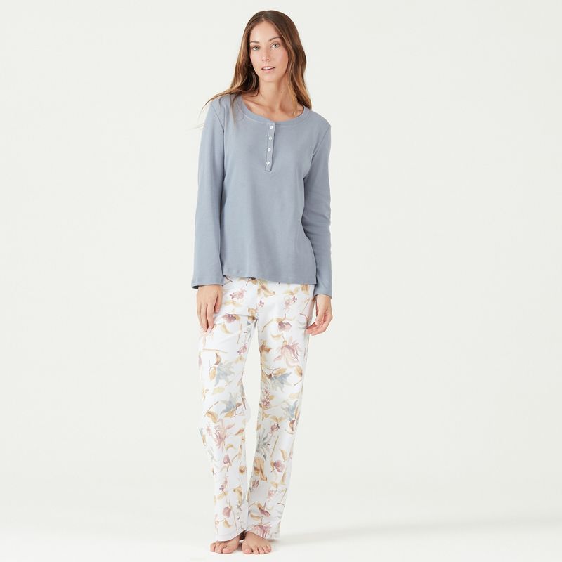 BARBIZON - Pijama de Mujer Spa Blanco Estampado