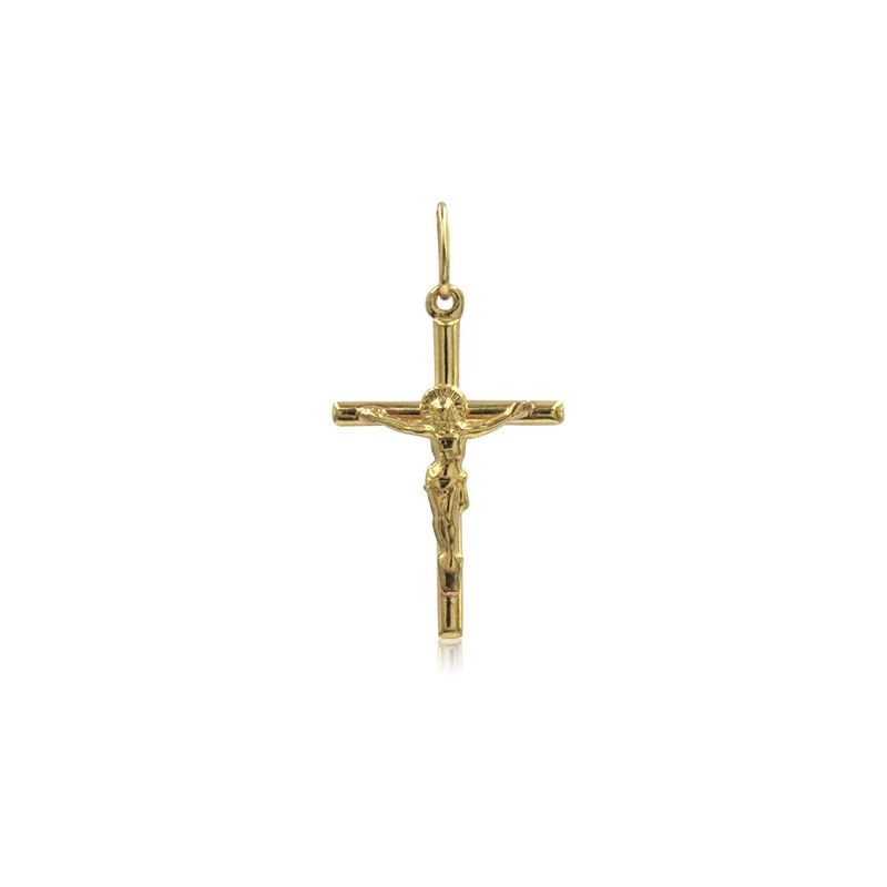 ELLA JOYAS - Colgante Cruz con Cristo Oro Amarillo 18k