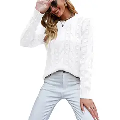 TIOZONEY - Sweater Cuello Redondo Mujer