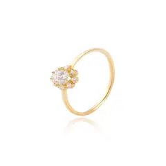 JB JOYAS BARON - Anillo Compromiso Oro Amarillo 18kt Circonita Rosita