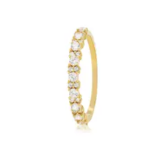JB JOYAS BARON - Anillo Compromiso de Oro 18Kt Dos Intercalado Circones