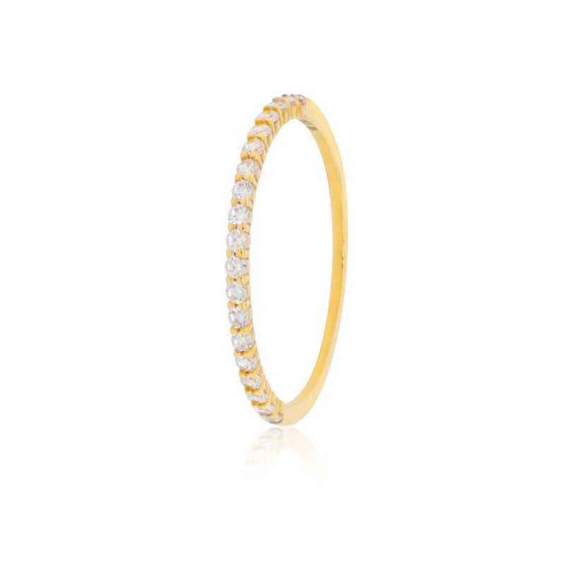 JB JOYAS BARON - Anillo Compromiso de Oro 18Kt Delgado Medio Cintillo