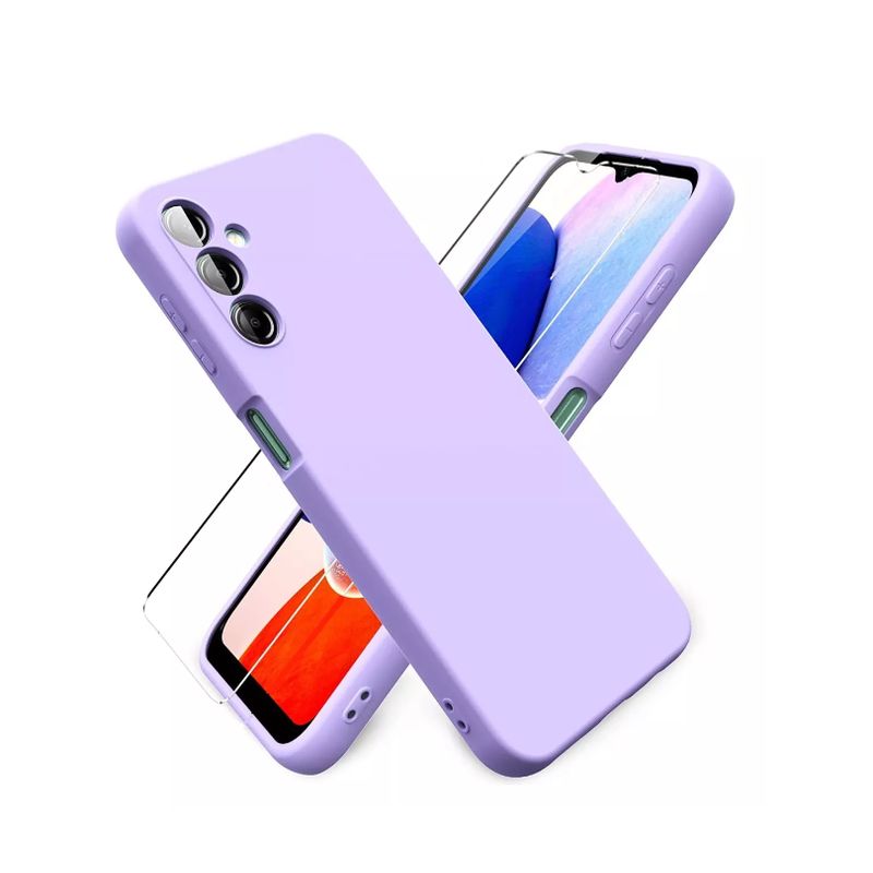 GENERICO - Carcasa Silicona Para Samsung A14 4G5G Lila+ Lamina Completa