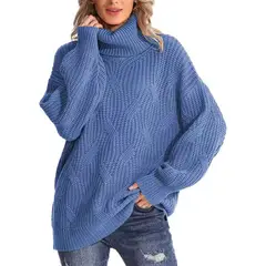 TIOZONEY - Sweater Cuello de Cuello Alto Mujer