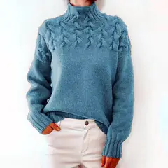 TIOZONEY - Sweater Cuello de Cuello Alto Mujer