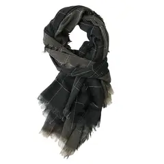 TIOZONEY - Bufanda de cuadros patchwork bicolor de invierno