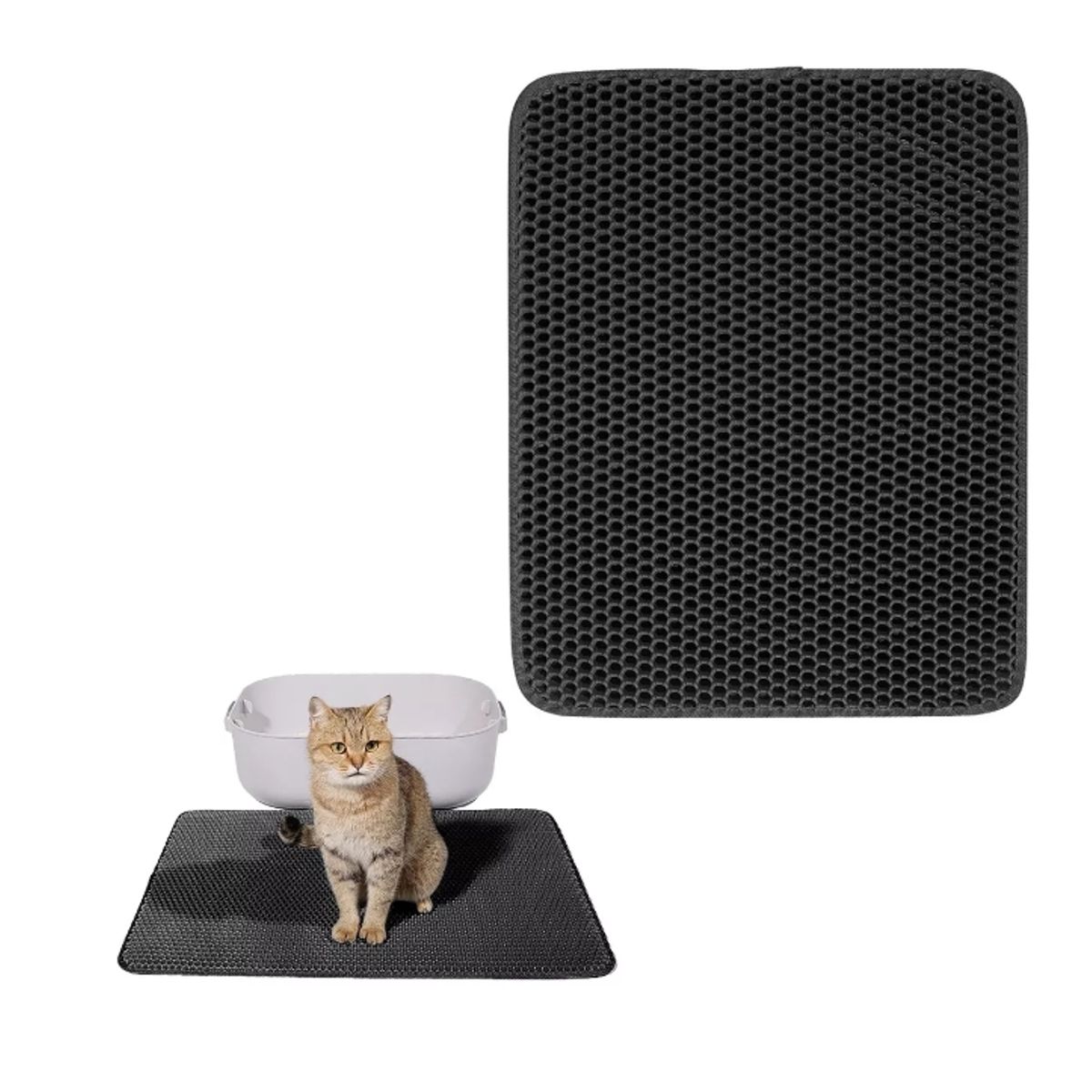 GENERICO - Alfombra Atrapa Arena Para Gatos Salida Arenero Doble Capa.