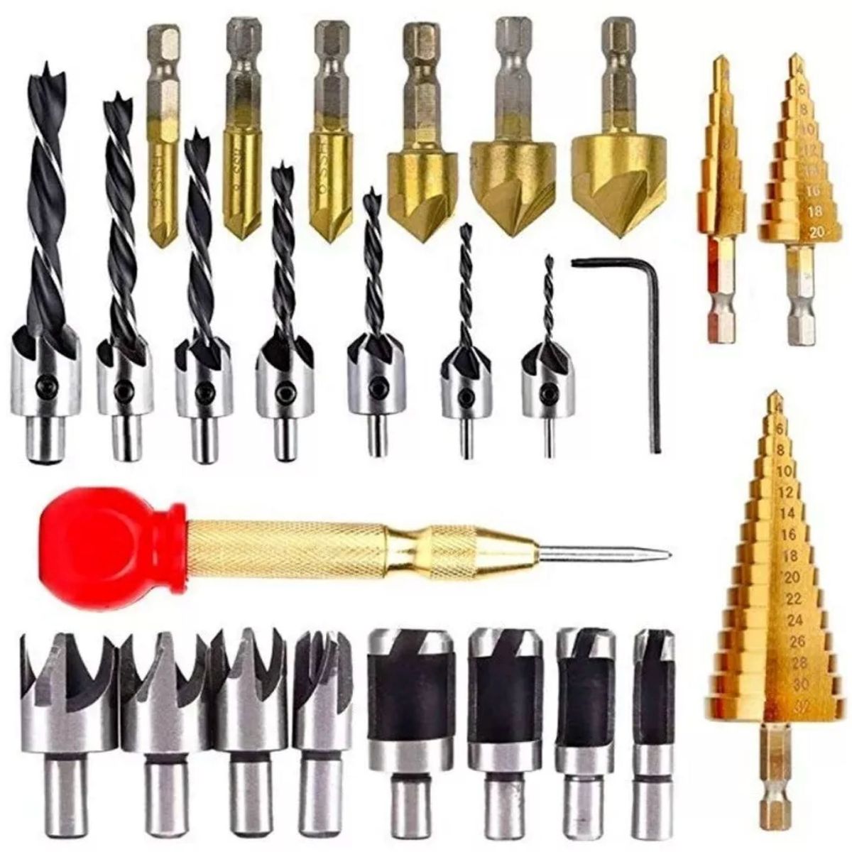 MUNDO MAGIA - Herramienta De Perforación Para Carpintería Juego De 26 Pcs
