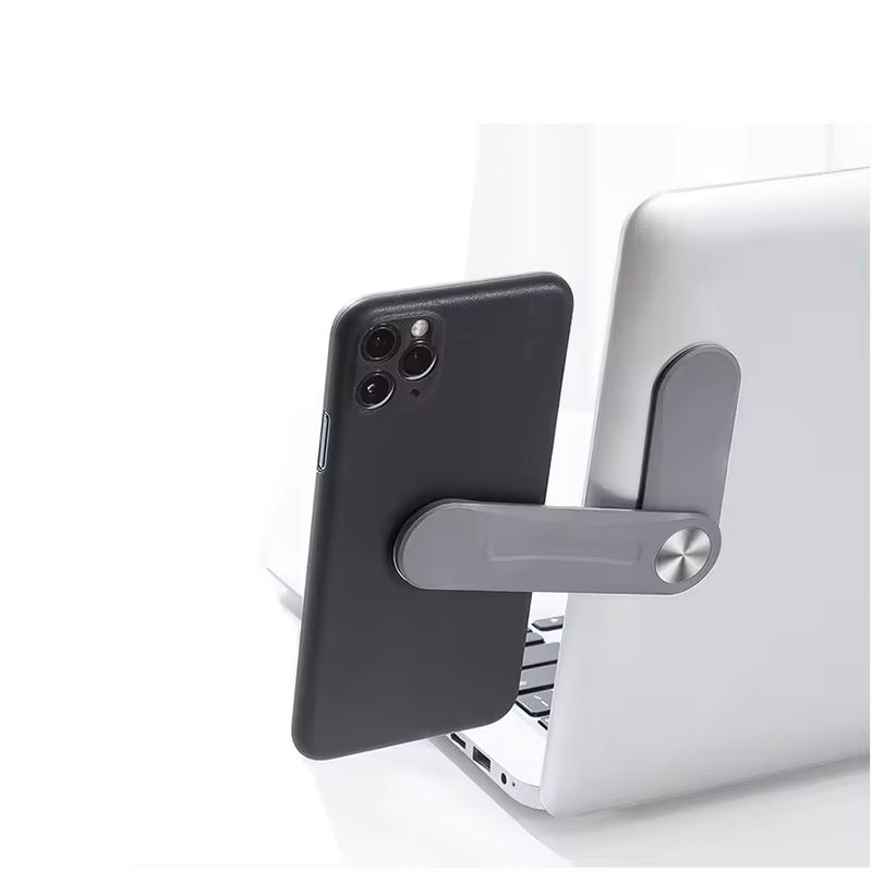 GENERICO - Soporte Magnetico para Telefono en Notebook Macbook PC Gris