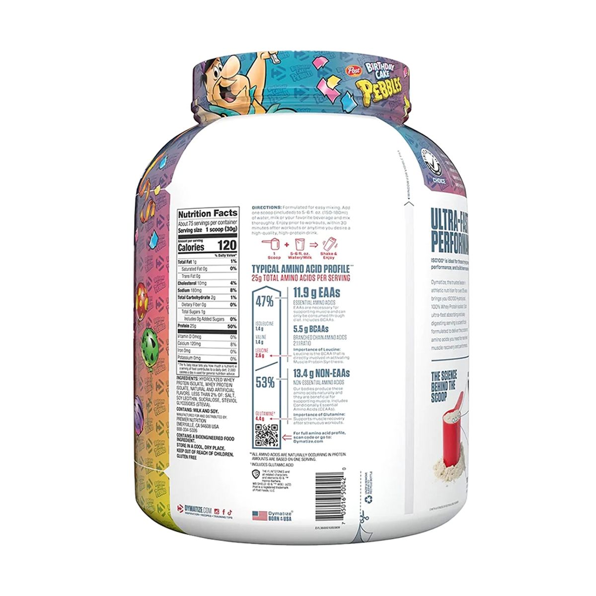 DYMATIZE - Proteína ISO 100 Dymatize 5 Lb Birthday Cake Pebbles