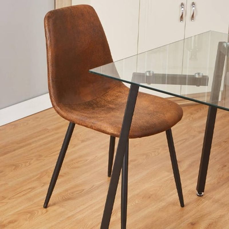 CORI CORI - Silla Scoop Ecocuero Vintage Café Oscuro