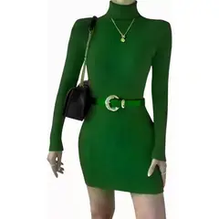 LOOK SHOP - Vestido Beatle Mujer Cuello Alto Otoño Invierno Q93