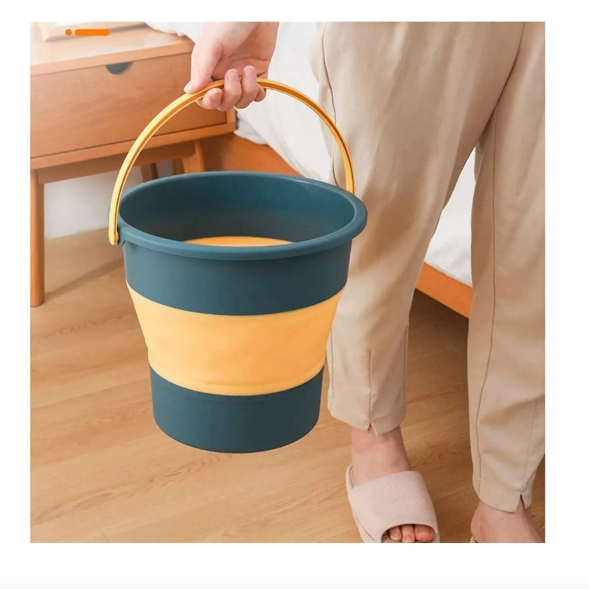 GENERICO - Balde Plegable 4.6 Litros Cubo Silicona