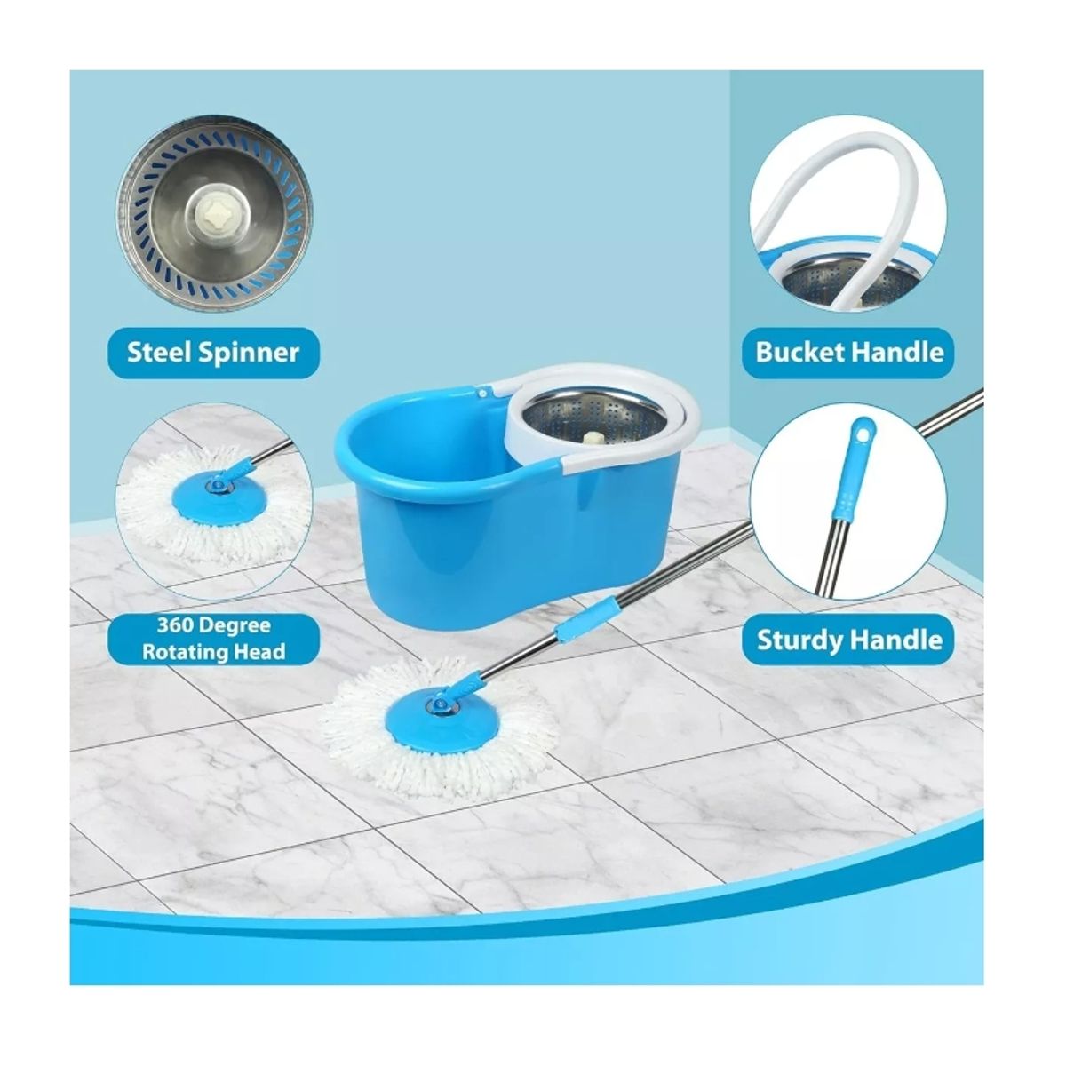 GENERICO - Trapeador Giratorio Mopa Para Piso