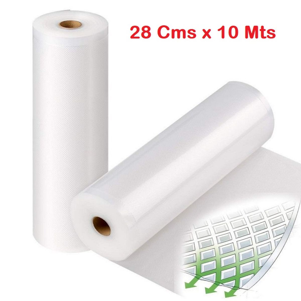 GENERICO - Bolsas De Calidad Para Sellar Al Vacío 28 x 10 Mts Color Transparente