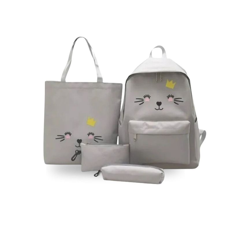 SANTU HOME & DECO - Juego de Mochilas Diseño de Gato Gris