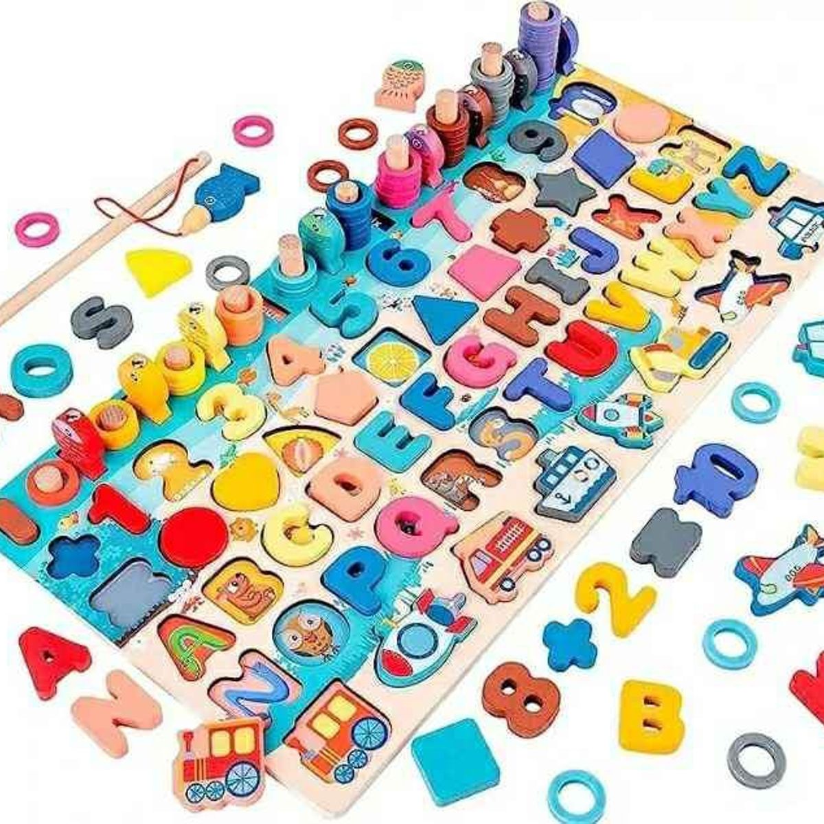 GENERICO - Juego tablero didactico madera rompecabezas 45×18cm