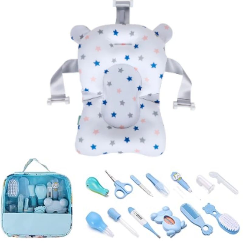 GENERICO - Kits de Higiene para Bebe Celeste + Cojín Hamaca Estrellita