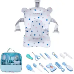GENERICO - Kits de Higiene para Bebe Celeste + Cojín Hamaca Estrellita