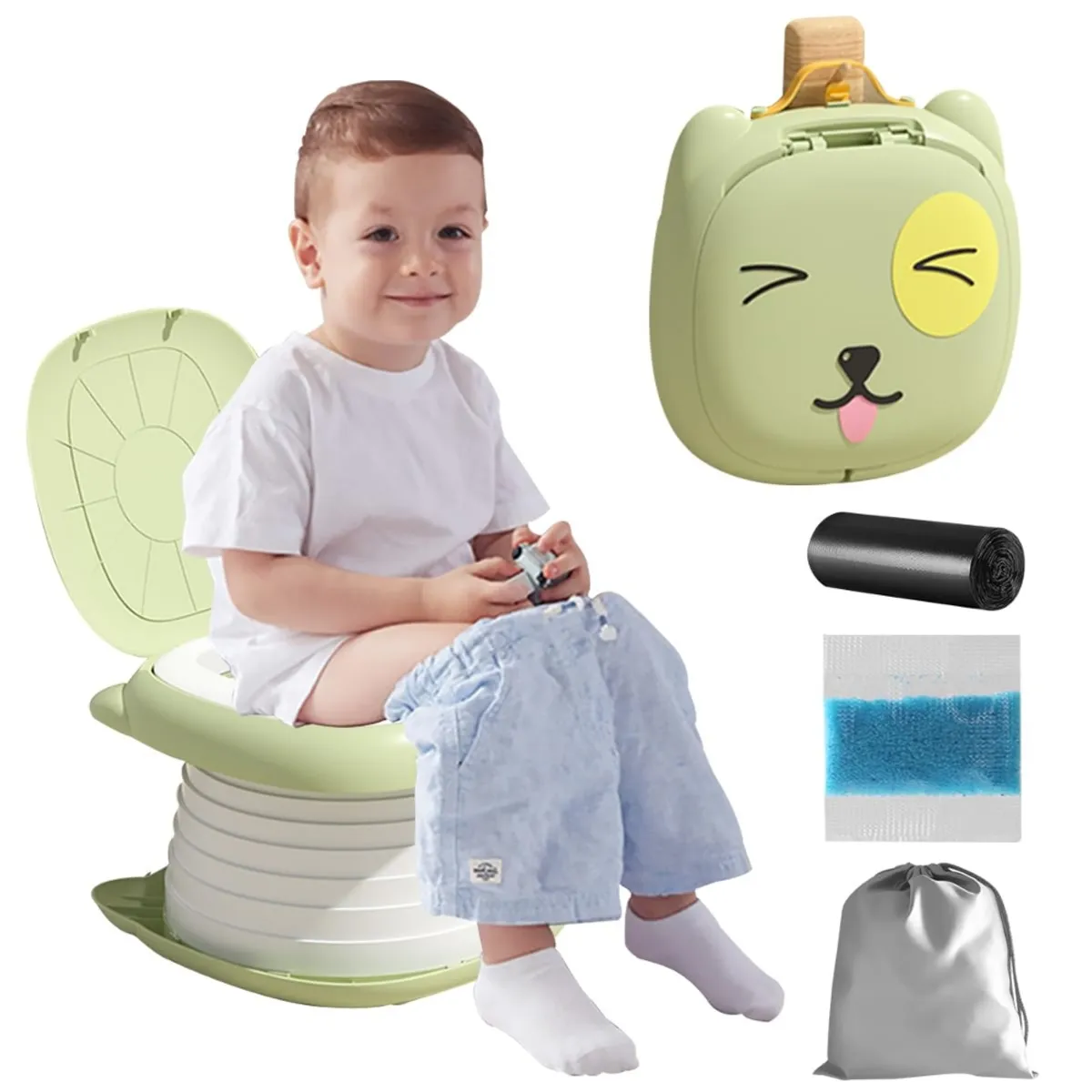 CRUSEC - Pelela Bebé Bacinica Para Niños Plegable Baño Portátil Verde