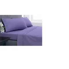 GENERICO - Juego De Sabanas 1.5 Plazas 210 Hilos Bordadas Color Violeta