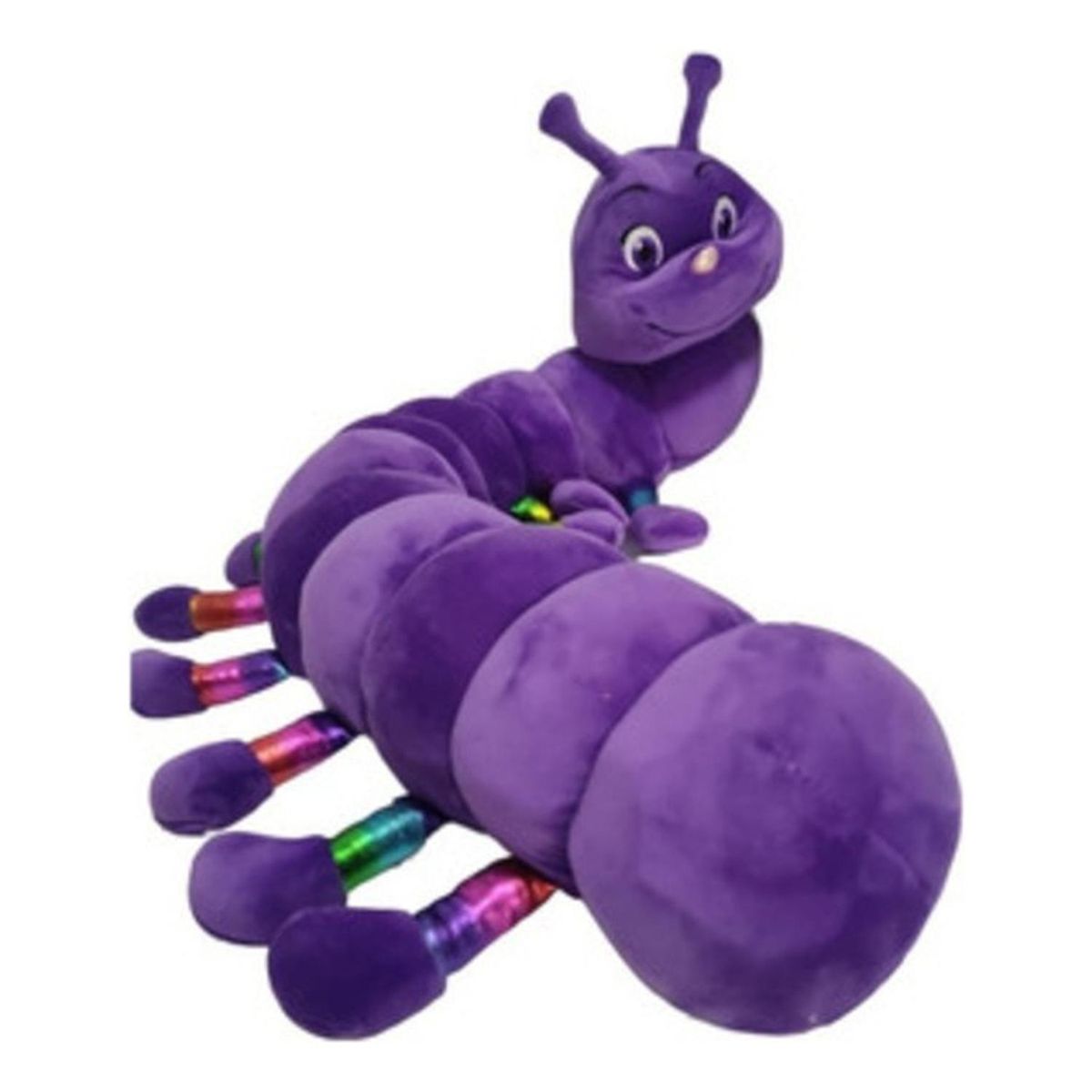 GENERICO - Cuncuna Gusano Peluche Acolchado Suave - 80cm - Purpura
