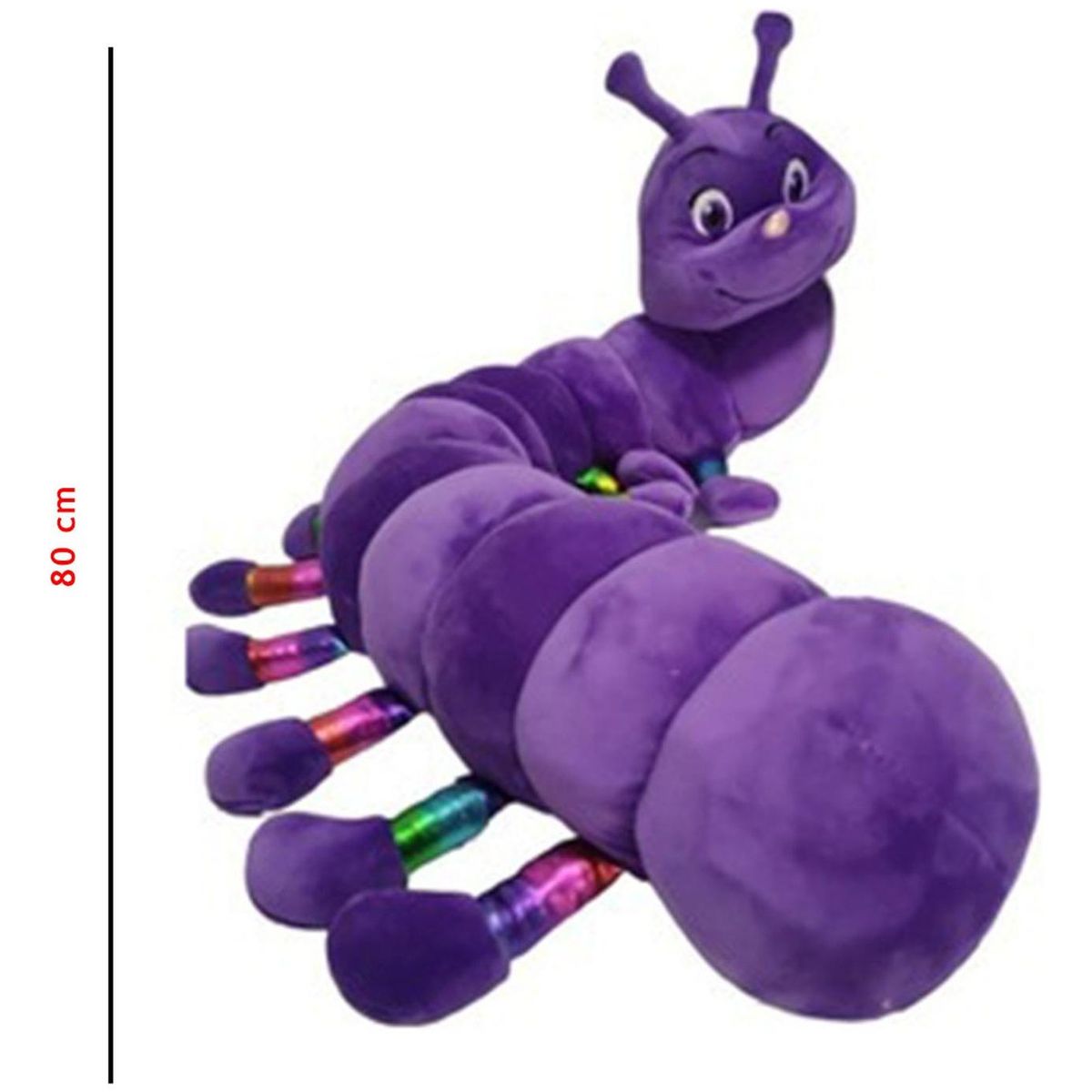 GENERICO - Cuncuna Gusano Peluche Acolchado Suave - 80cm - Purpura