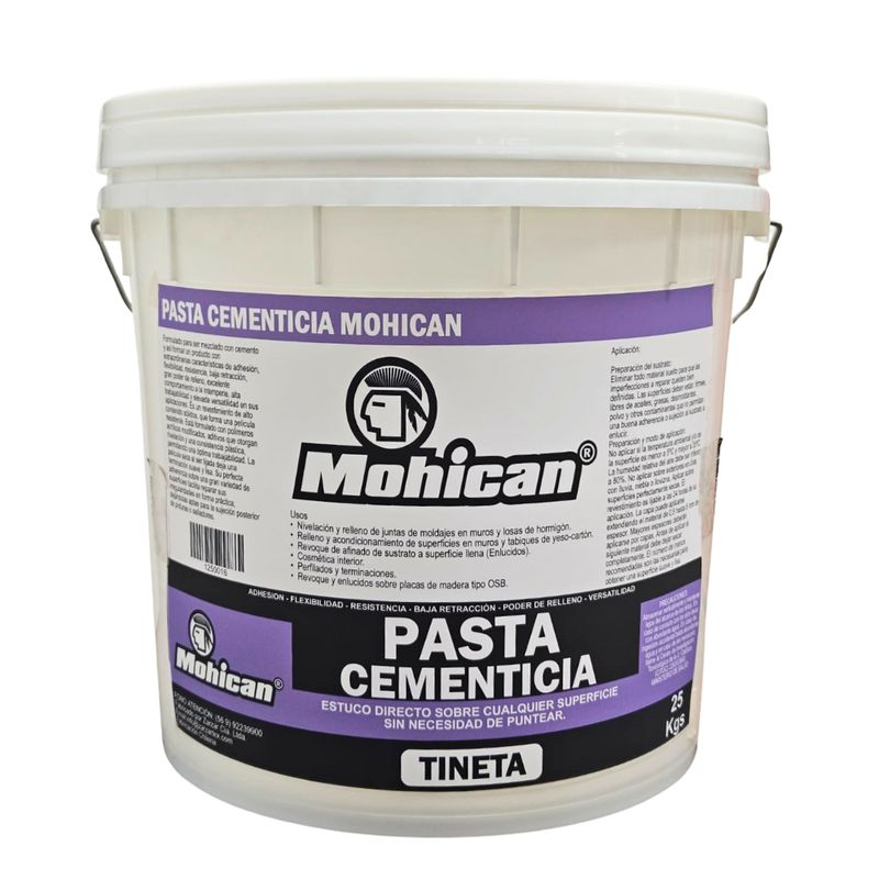 MOHICAN - PASTA CEMENTICIA MOHICAN TINETA 25 KGS