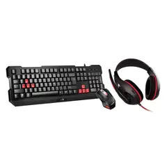 GENIUS - KMH-200 KIT GAMERS TECLADO ESP. MOUSE Y FONO GAMERS