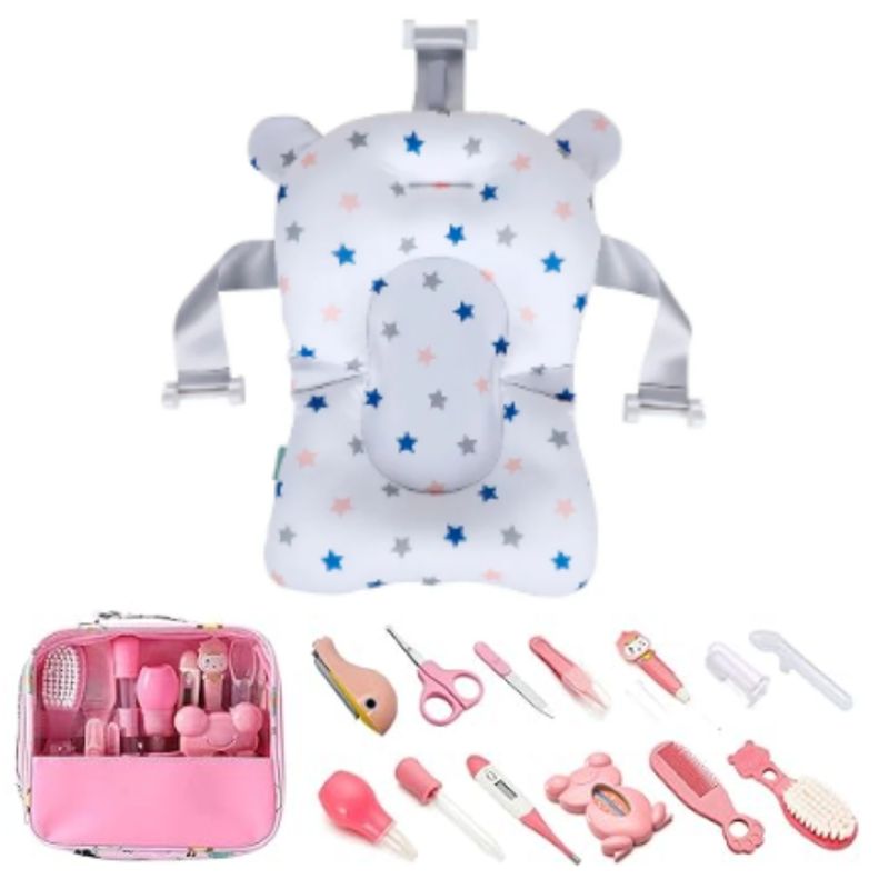 GENERICO - Kits de Higiene para Bebe Rosado + Cojín Hamaca Estrellita