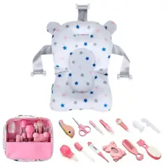 GENERICO - Kits de Higiene para Bebe Rosado + Cojín Hamaca Estrellita