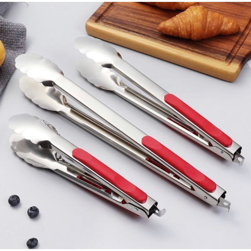 GENERICO - Pinza Cocina Parrilla 34 Cms. Punta Acero Inoxidable