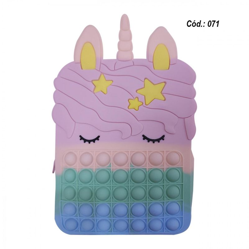 GENERICO - Bolso De Pop It Juguetes Antiestres Infantil 22x18cm - Rosa claro