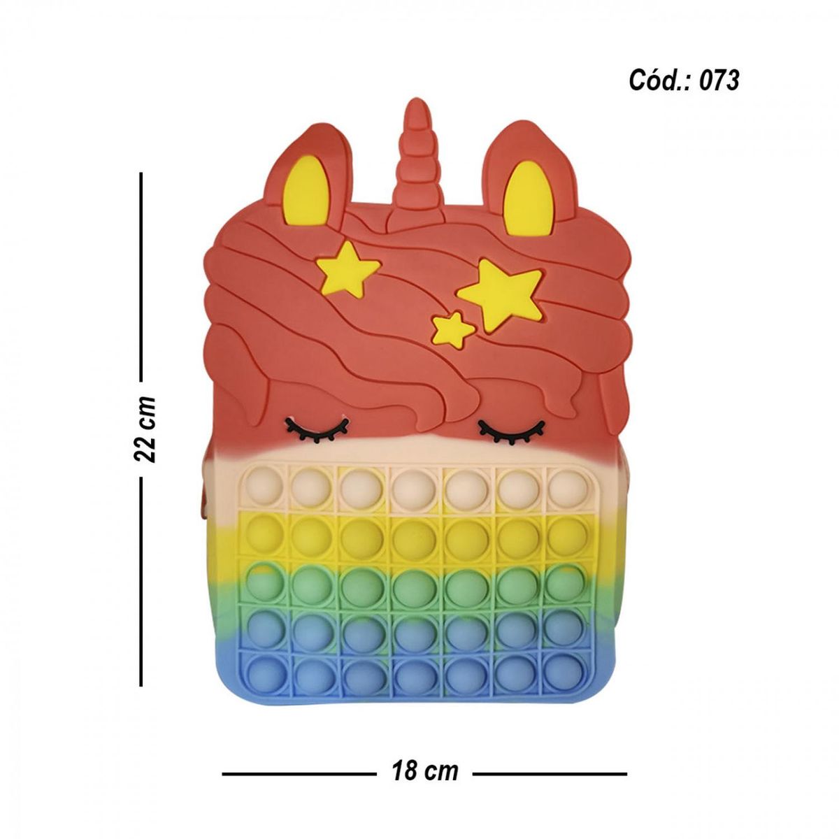 GENERICO - Bolso De Pop It Juguetes Antiestres Infantil 22x18cm - Rojo