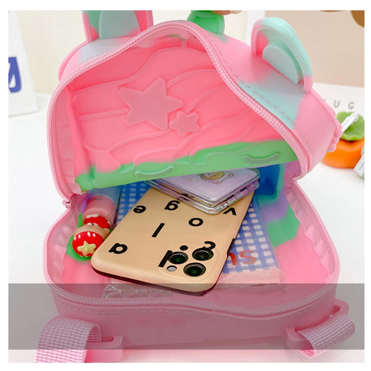 GENERICO - Bolso De Pop It Juguetes Antiestres Infantil 22x18cm - Rojo