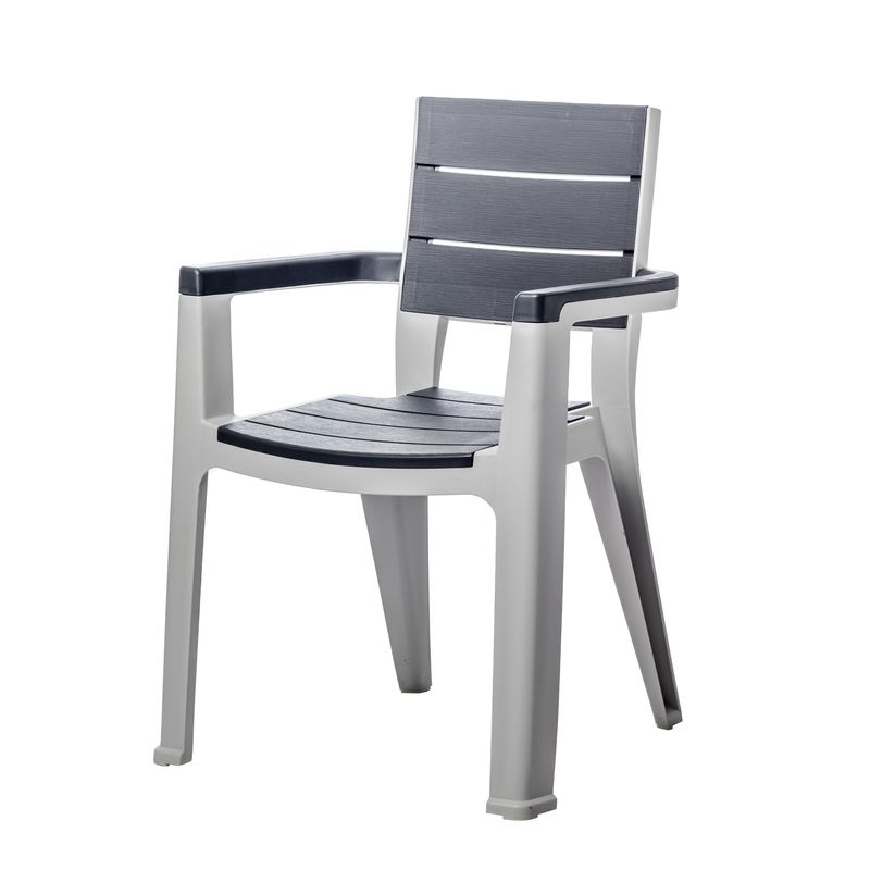 QRUBBER - Silla con Brazos Madeira Cuarzo Símil Madera MQ QRubber