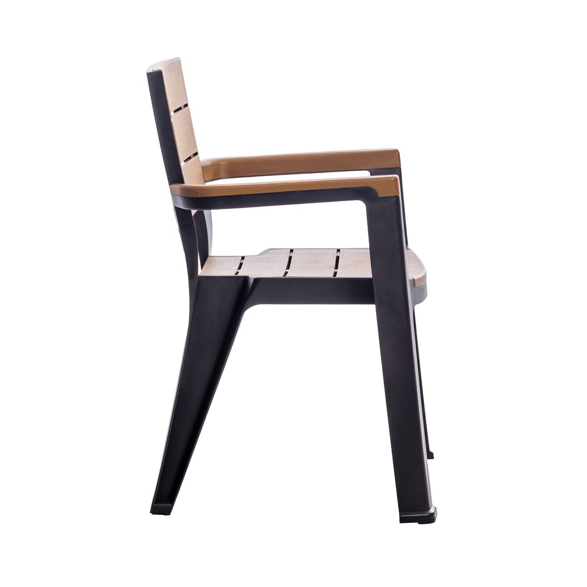 QRUBBER - Silla con Brazos Madeira Café Símil Madera MQ QRubber