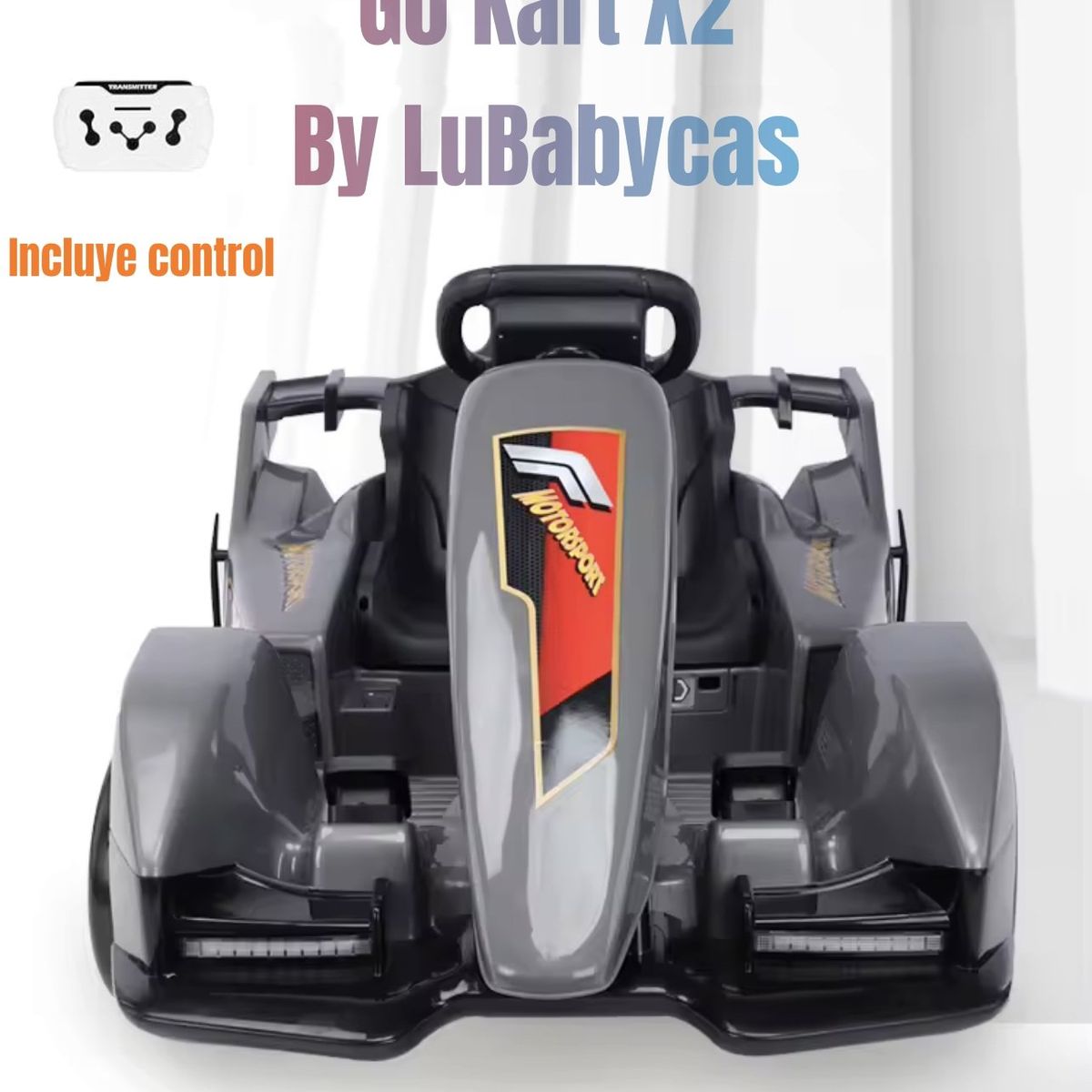 LUBABYCAS - Go Kart Auto Eléctrico 12V7AH Con Control Rojo LuBabycas