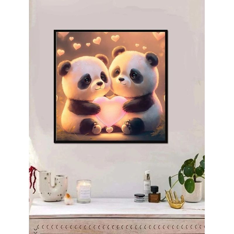 GENERICO - Kit pintura de diamante o diamond painting de dos hermosos pandas