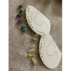 GENERICO - Pendientes colgantes con diseño de piedra