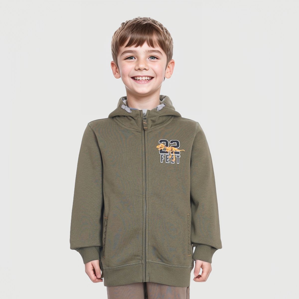FASHION'S PARK - Polerón Niño Estampado Verde Militar Fashion's Park
