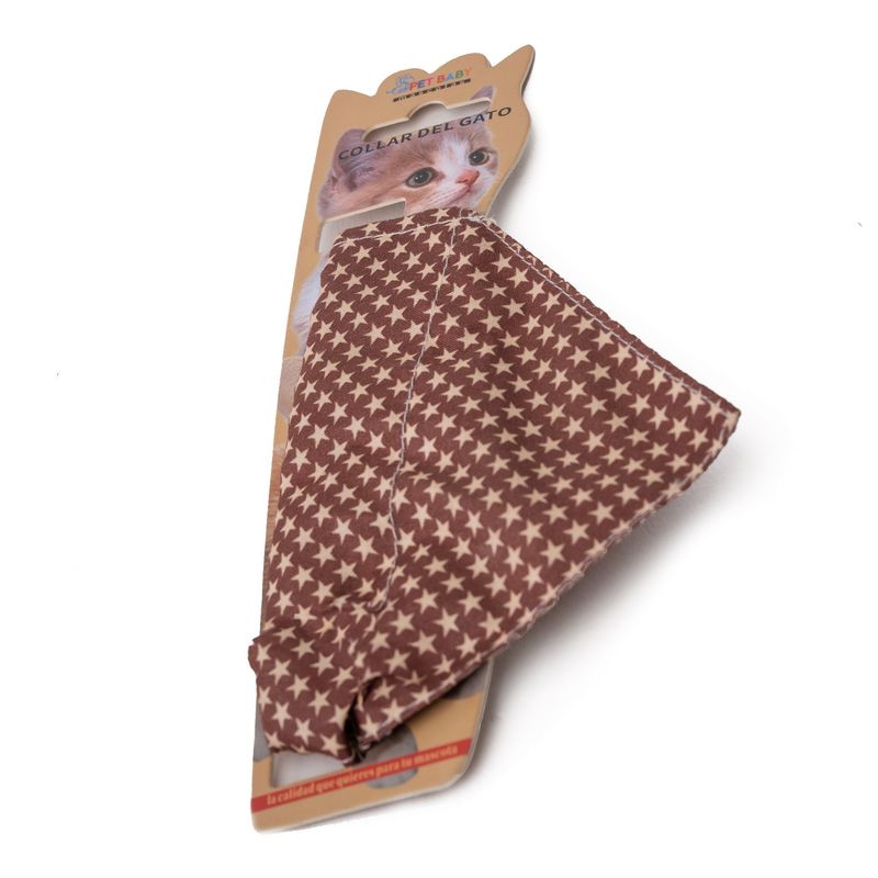 CHINITOWN - Collar de Gato con Bandana Café con Estrellas Chinitown