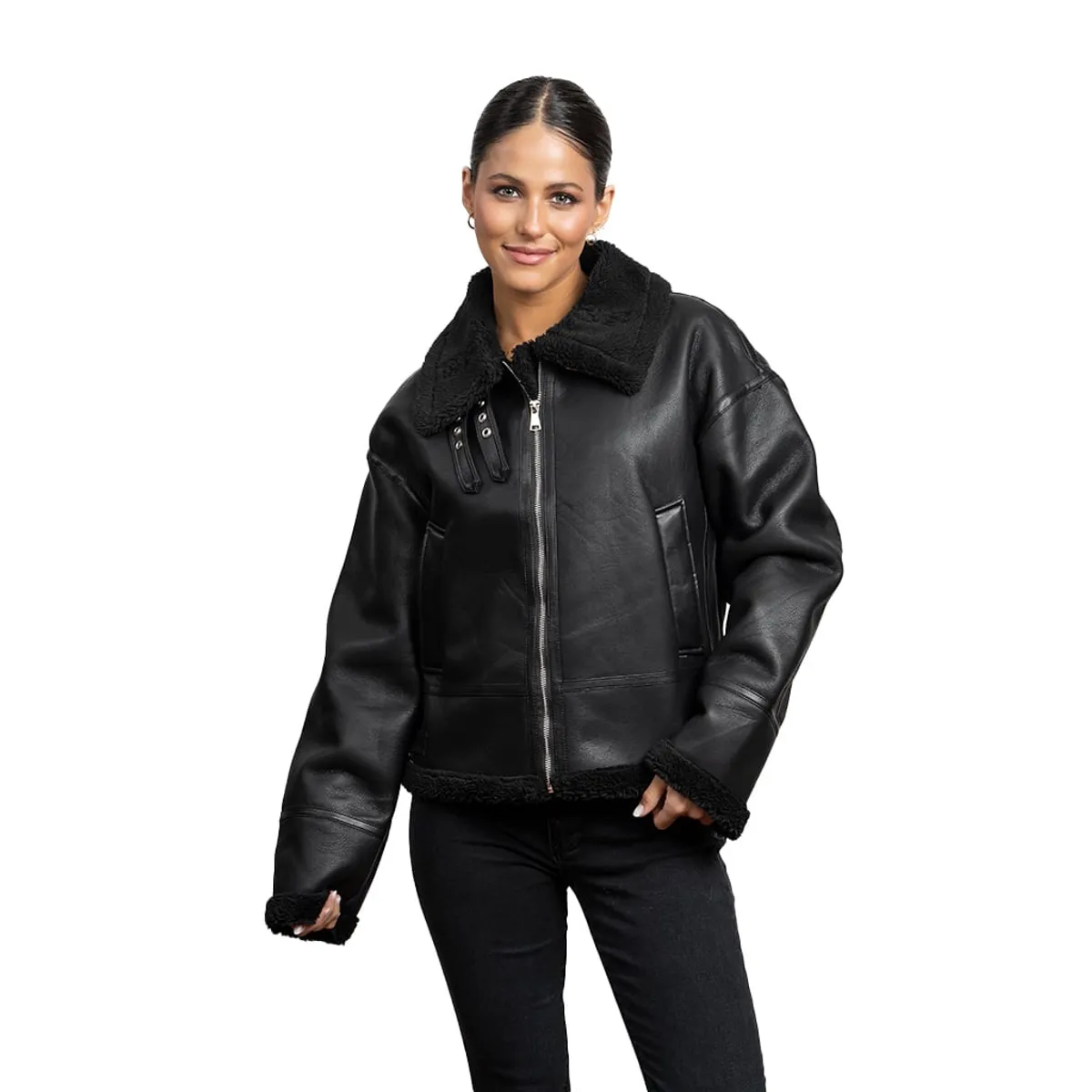 TODOPIEL - Chaqueta de Ecocuero Mujer Negro Todopiel