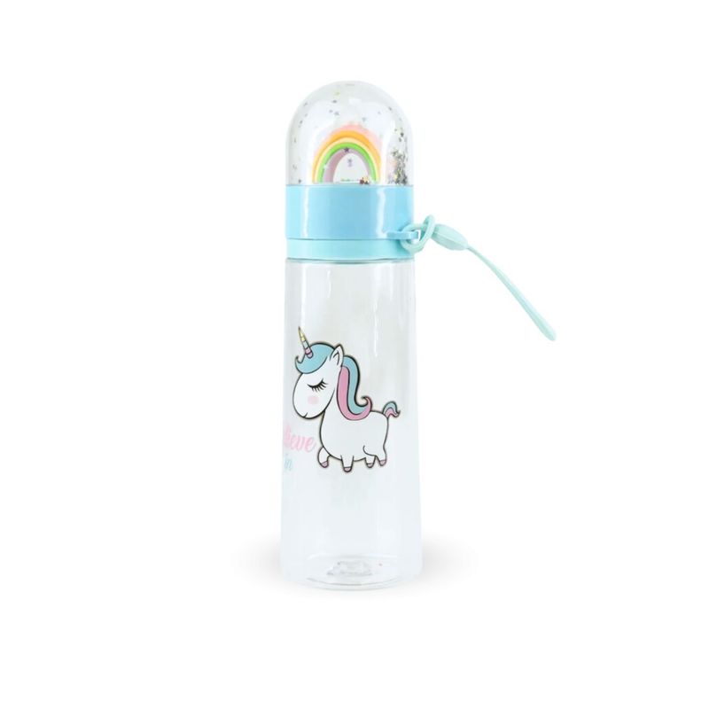 SANTU HOME & DECO - Botella Arcoíris Antiderrame 460ml Celeste